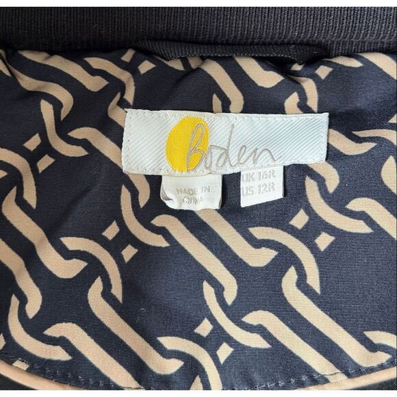 NWOT BODEN Skye Puffer Coat Tan Black Chain Geo size 12 - Picture 7 of 16